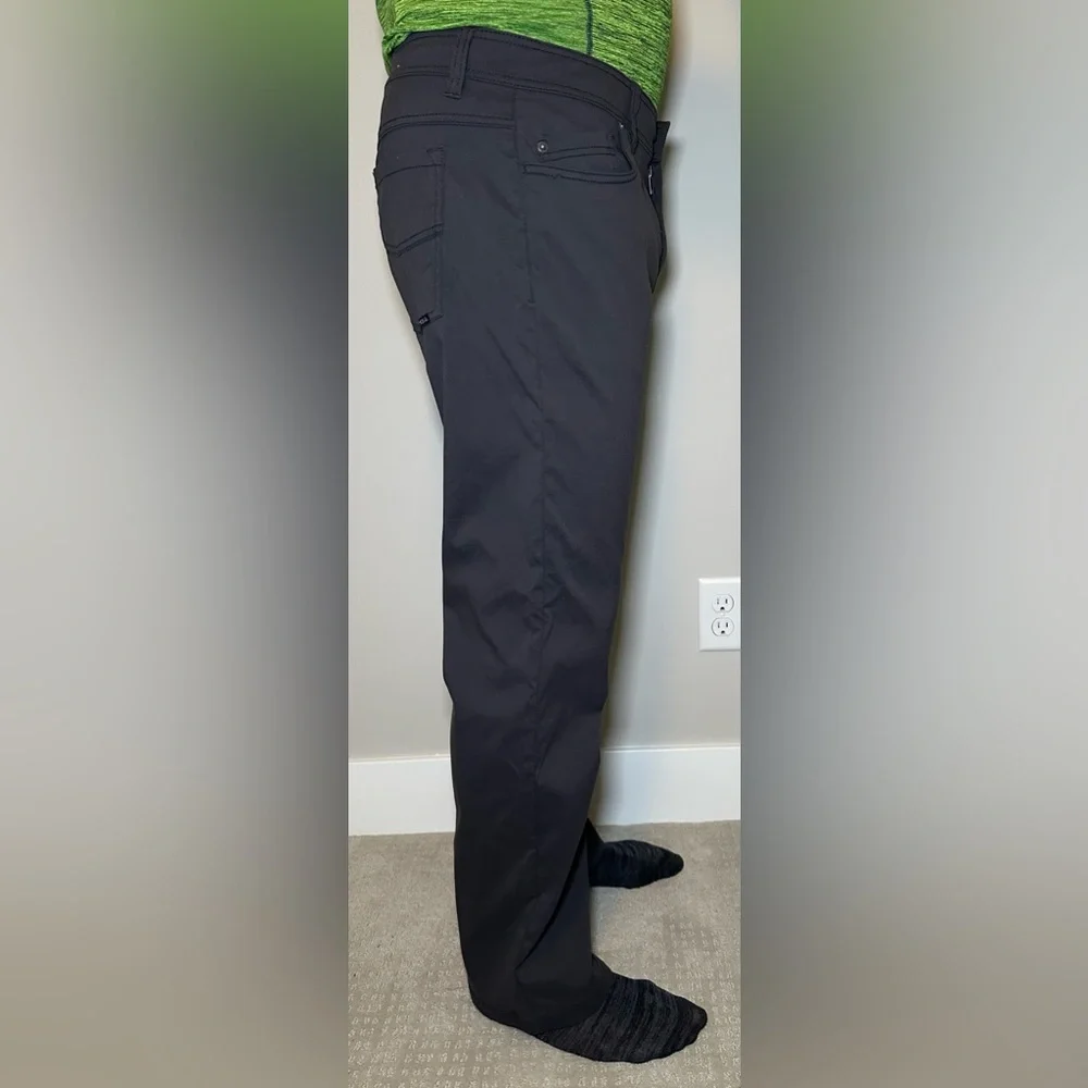 PrAna mens Brion pant dark grey gray outdoor casual office flex 38W 30L Slim Fit